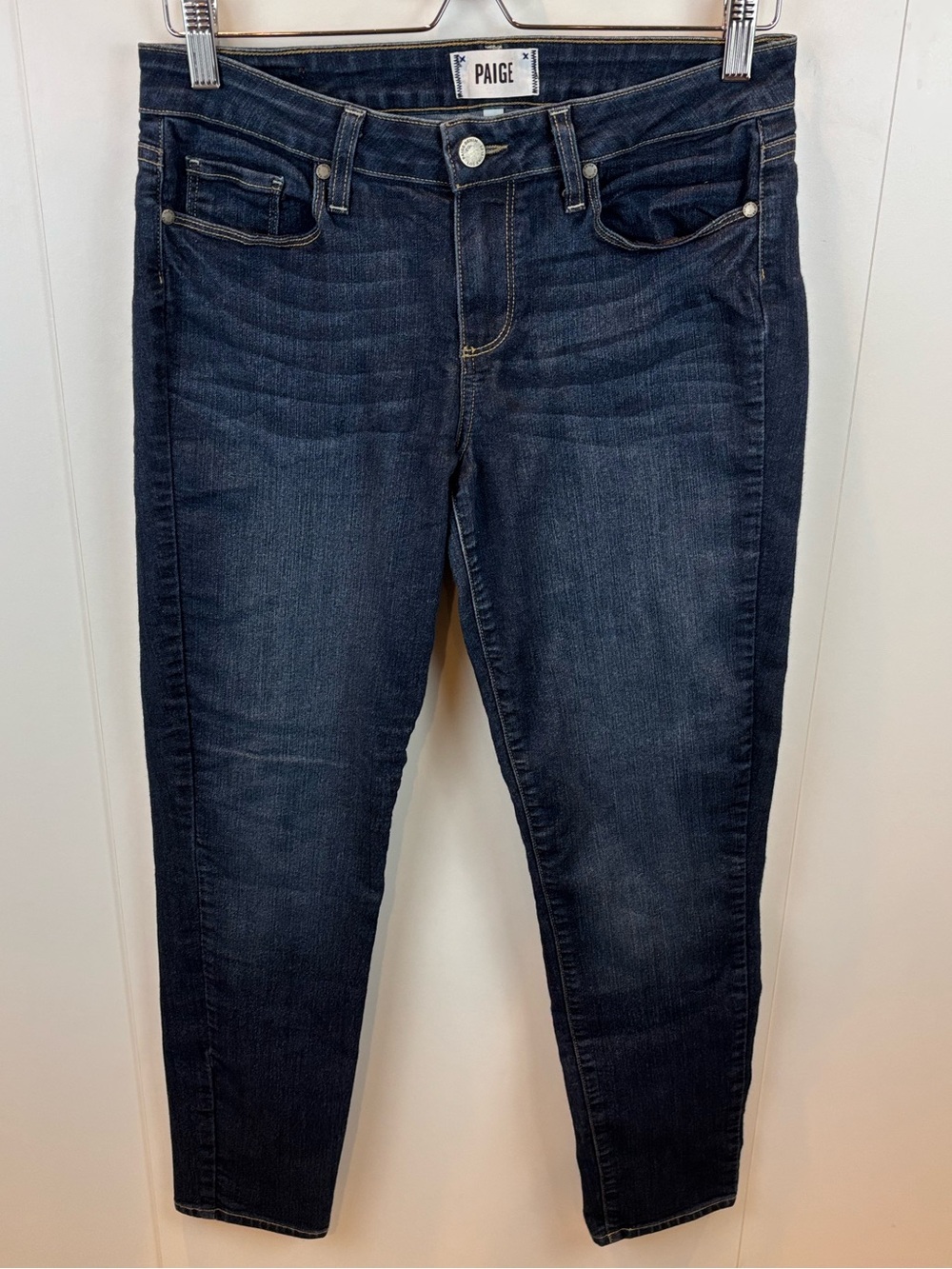 PAIGE Kylie Crop Jeans Dark Wash Stretch Denim sz 29 Mid-Rise Ankle Classic